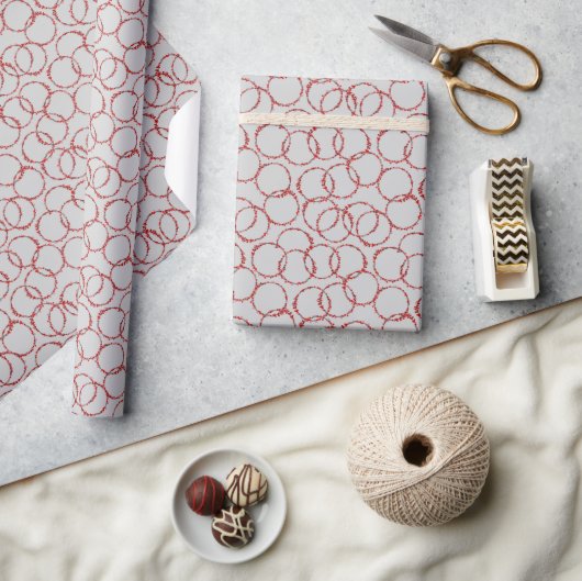 Handgetekende winterbessenkrans grijs cadeaupapier (Crafts)