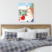 Handgetekende winterdag canvas afdruk (Insitu (Slaapkamer))