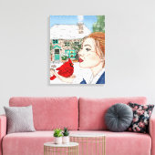 Handgetekende winterdag canvas afdruk (Insitu (Woonkamer))