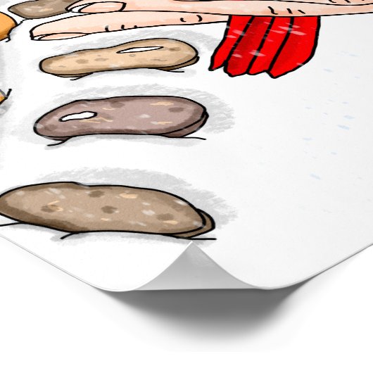 Handgetekende winterdag poster (Hoek)