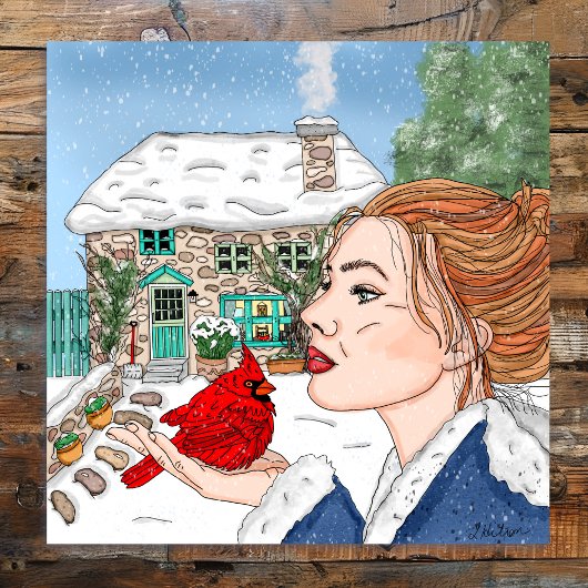 Handgetekende winterdag poster