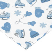 Handgetekende Winterpatroon Blauwe Witte Tafel Run Medium Tafelloper (Hoek)