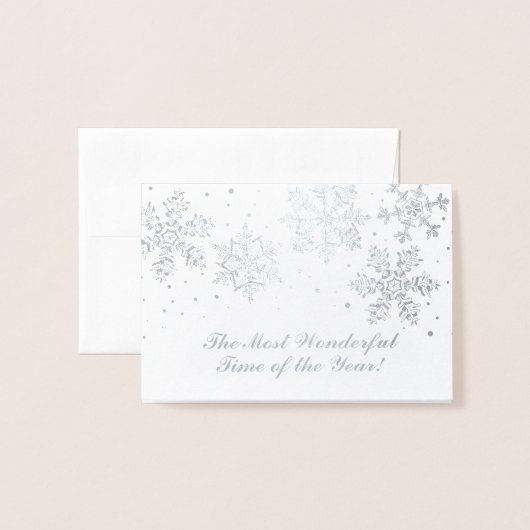 Handgetekende wintersneeuwvlokken | Christmas Folie Kaarten (Voorkant met envelop)