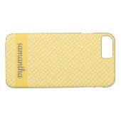 Handgetekende witte diamanten op goudgeel Case-Mate iPhone case (Achterkant (Horizontaal))