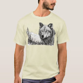 HANDGETEKENDE WOLF, T-SHIRT (Voorkant)