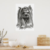 handgetekende Yorkshire Terrier Poster (Keuken)