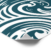  handgetekende Zeeen golven illustratie Poster (Hoek)