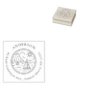 Handgetekende zeilboten Elegant retouradres Rubberstempel (Gestempeld)