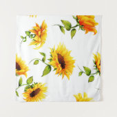 handgetekende zonnebloem Waterverf Wandkleed (Voorkant (horizontaal))