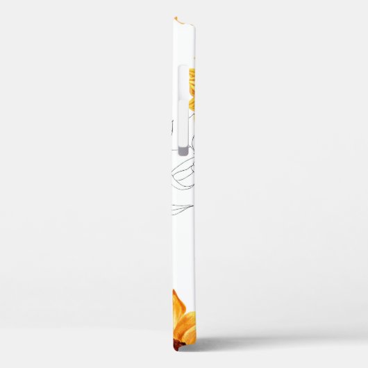 Handgetekende zonnebloemen: levendig geel patroon. Case-Mate iPhone case (Achterkant / Links)