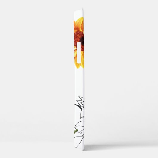 Handgetekende zonnebloemen: levendig geel patroon. Case-Mate iPhone case (Achterkant / Rechts)