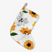 Handgetekende zonnebloemen: levendig geel patroon. kleine kerstsok (Voorkant (Hangend))
