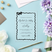 Handgetekende zwarte boog moderne chique bruiloft acryl uitnodigingen (Insitu (Huwelijk))