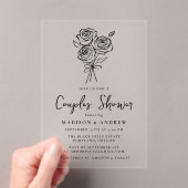 Handgetekende zwarte Roos paren Vrijgezellenfeest Acryl Uitnodigingen (Insitu (Draagbaar))