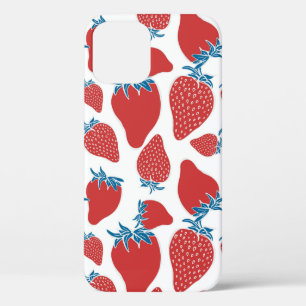 Handgetrokken aardbei naadloos patroon. achtergron Case-Mate iPhone case