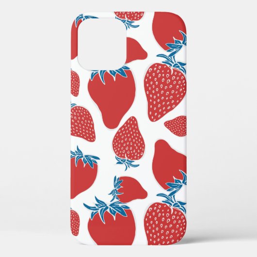 Handgetrokken aardbei naadloos patroon. achtergron Case-Mate iPhone case (Achterkant)