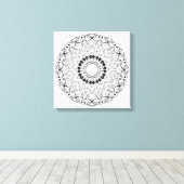 Handgetrokken abstract mandala-ontwerp. Vector ori Canvas Afdruk (Insitu (Houten vloer))