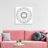 Handgetrokken abstract mandala-ontwerp. Vector ori Canvas Afdruk (Insitu (Woonkamer))