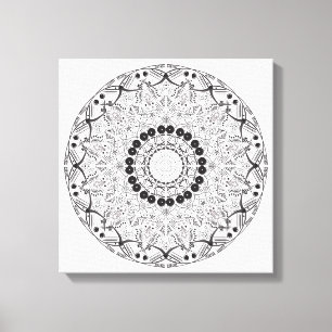 Handgetrokken abstract mandala-ontwerp. Vector ori Canvas Afdruk