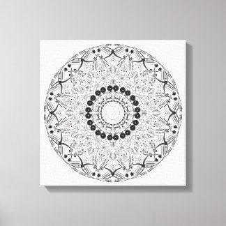 Handgetrokken abstract mandala-ontwerp. Vector ori Canvas Afdruk