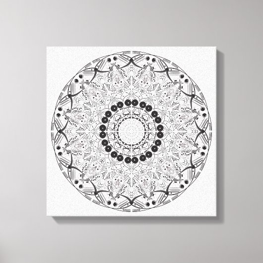 Handgetrokken abstract mandala-ontwerp. Vector ori Canvas Afdruk (Voorkant)