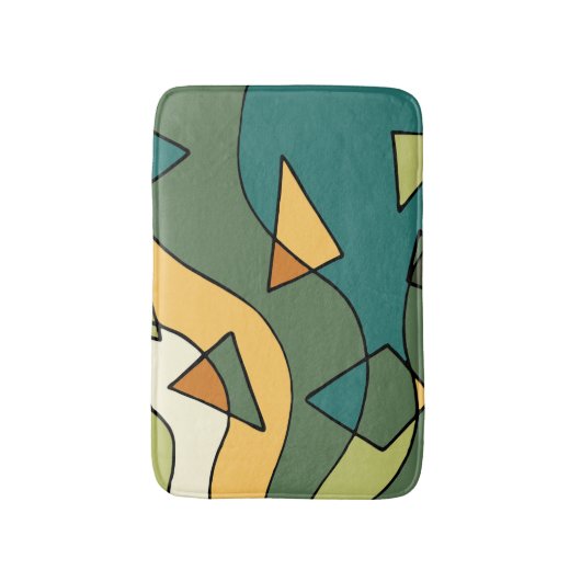 Handgetrokken abstract ontwerp badmat (Voorkant Verticaal)