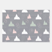 Handgetrokken, abstract ontwerp, bergen, grijs, ro inpakpapier vel (Voorkant 2)