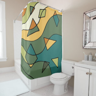 Handgetrokken abstract  ontwerp douchegordijn