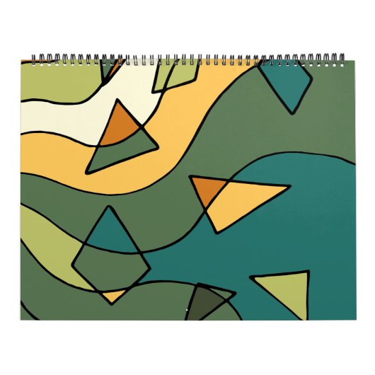 Handgetrokken abstract ontwerp kalender (Hoes)