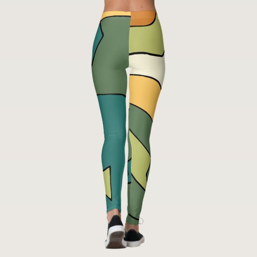 Handgetrokken abstract ontwerp leggings (Achterkant)