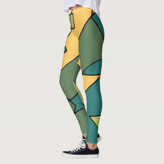 Handgetrokken abstract ontwerp leggings (Links)