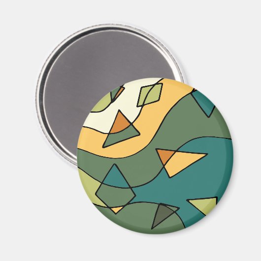 Handgetrokken abstract  ontwerp magneet (Voorkant / Achterkant)