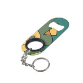 Handgetrokken abstract  ontwerp mini flessenopener (Achterkant Gekanteld)