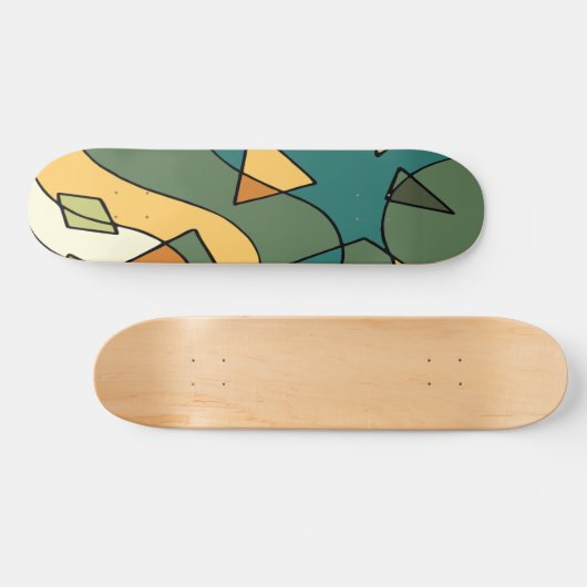 Handgetrokken abstract ontwerp persoonlijk skateboard (Horizontaal)