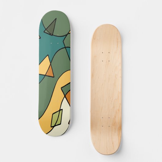 Handgetrokken abstract ontwerp persoonlijk skateboard (Voorkant)
