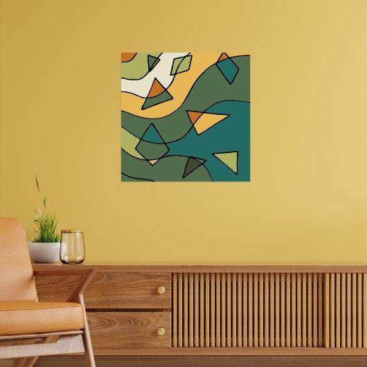 Handgetrokken abstract ontwerp poster (Woonkamer 2)