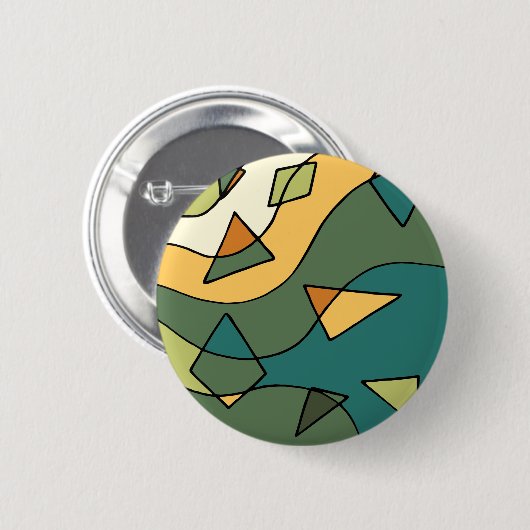 Handgetrokken abstract ontwerp ronde button 5,7 cm (Voorkant /achterkant)