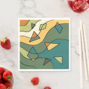 Handgetrokken abstract  ontwerp servet