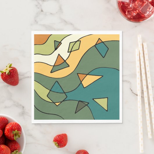 Handgetrokken abstract  ontwerp servet (Insitu)