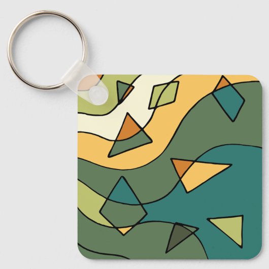 Handgetrokken abstract  ontwerp sleutelhanger (Voorkant)