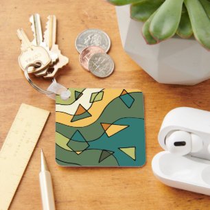 Handgetrokken abstract  ontwerp sleutelhanger