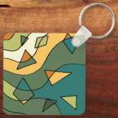 Handgetrokken abstract  ontwerp sleutelhanger (Achterkant)
