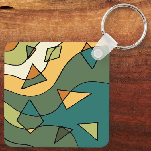 Handgetrokken abstract  ontwerp sleutelhanger (Achterkant)