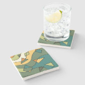 Handgetrokken abstract  ontwerp stenen onderzetter (Zijkant)