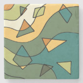 Handgetrokken abstract ontwerp stenen onderzetter (Voorkant)