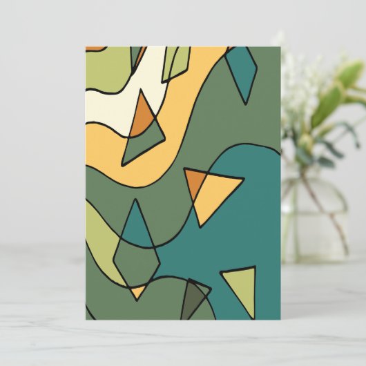 Handgetrokken abstract ontwerp stropdas kaart (Staand voorkant)