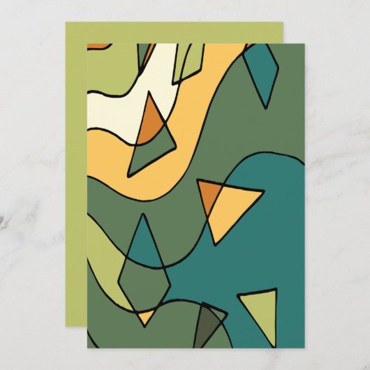 Handgetrokken abstract  ontwerp stropdas kaart (Voorkant / Achterkant)