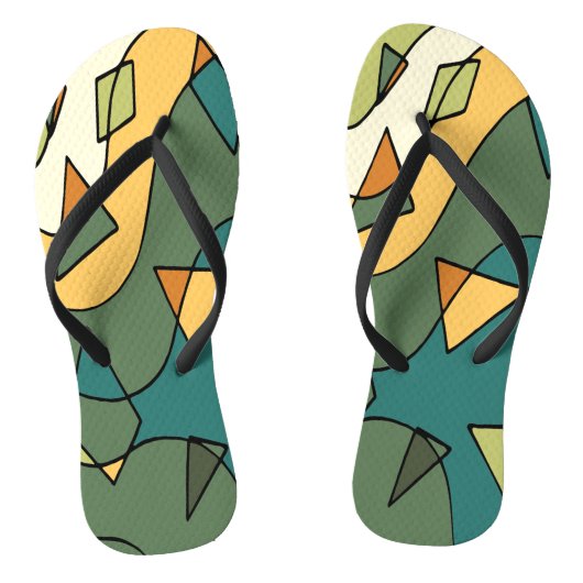 Handgetrokken abstract ontwerp teenslippers (Voetbed)
