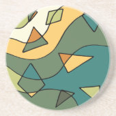 Handgetrokken abstract  ontwerp zandsteen onderzetter (Voorkant)