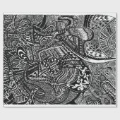 Handgetrokken Abstract Tribal Crazy Doodle Cadeaupapier (Vlak)